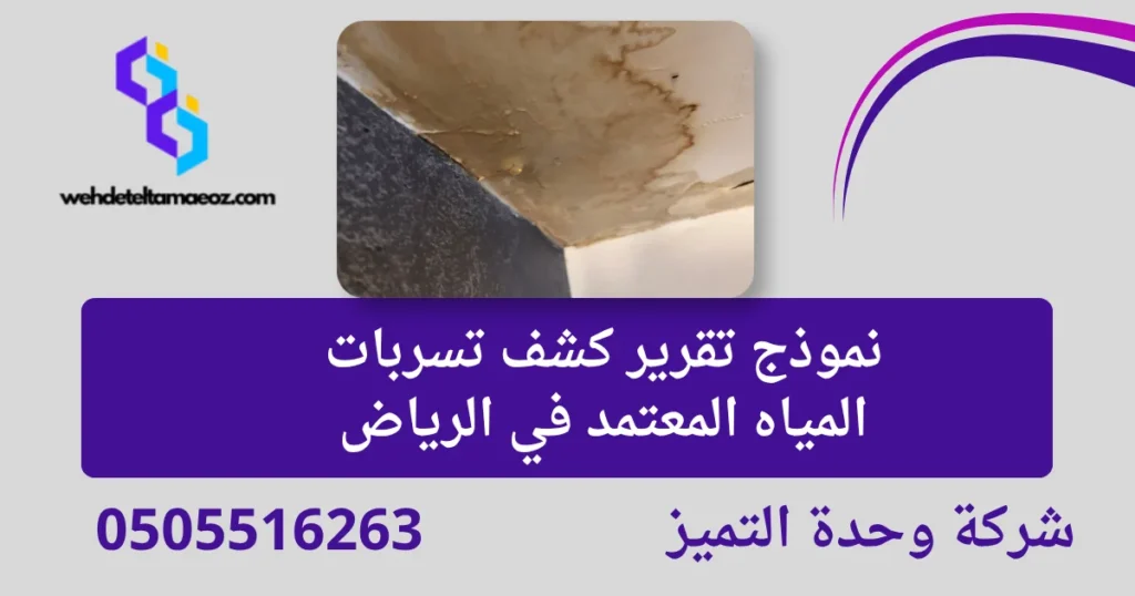 تقرير كشف تسربات المياه المعتمد | وحدة التميز لكشف التسربات وعزل الأسطح بالرياض تقرير كشف تسربات المياه المعتمد